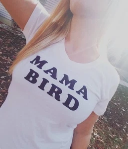The Bee & The Fox T Shirt MAMA BIRD tee Top Woman’s Size L Fitted Style Ivory - Picture 1 of 13