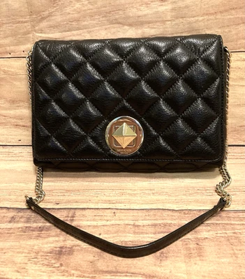 NUEVO SIN ETIQUETAS Bolso de Hombro Kate Spade Negro Acolchado Carrera/Fiesta Cartera Foto 1 de 4