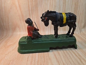 Vintage Cast Iron Mechanical Coin Bank DONKEY & CHILD - Picture 1 of 21