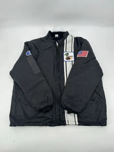 Vintage Ford Mustang Cobra Shelby Racing Jacket Men's XL Black Sherpa Lined - Picture 1 of 10