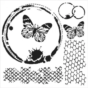 The Crafter's Workshop 6"x 6" stencil, Stencil Butterfly Collage TCW554s - Picture 1 of 3