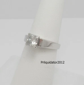 1CT Natural Princess Diamond Solitaire Engagement Wedding Ring 14K White Gold - Picture 1 of 14