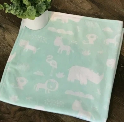 Baby Gift Blanket Jungle Animals Minky Safari Zoo Baby Shower Present Boy Girl - Image 1 of 4