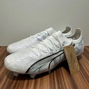 Botines de fútbol Puma Ultra Ultimate BL FG/AG para mujer talla 9 blancos/negros/lavanda/como nuevos - Imagen 1 de 8