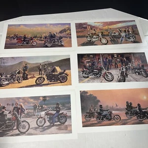 Vintage 80s Harley Davison motorcycle Prints. A Lot Of 6 Different Posters - Picture 1 of 18