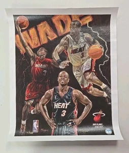 Dwyane Wade NBA Miami Heat Canvas Maggio 18x22 #/450 - Picture 1 of 2