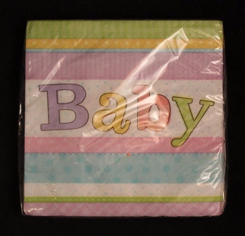 Servilletas para bebidas de 2 capas Amscan Baby Girl Shower Party 16 ct 9-3/4" x 9-3/4" Foto 1 de 1