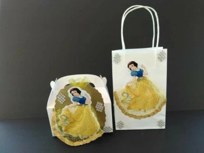 Festa de aniversário Disney inspirada em Branca de Neve 12 bolsas de guloseimas ou 10 caixas de presente. - Imagem 1 de 2