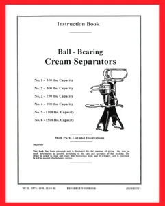 IH International McCormick-Deering Cream Separator No 1 2 3 4 5 6 Owner's Manual - Picture 1 of 14