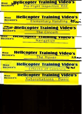 HELICOPTER TRAINING VIDEO'S Mike Becker  x 7 VHS VIDEO PAL~  A RARE FIND - Image 1 of 4