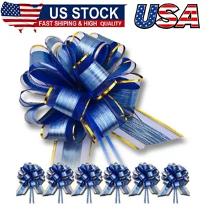 20Pcs Large Pull Bow Gift Wrapping Bows,Wedding Gift Blue Ribbon Bow,Party Decor - Picture 1 of 7