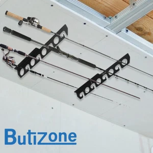Estante para caña de pescar montaje en pared o techo soporte para carrete garaje o barco - Imagen 1 de 6