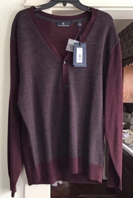 Cárdigan suéter de lana merino Hart Schaffner Marx grande para hombre nuevo con etiquetas $175 Foto 1 de 4