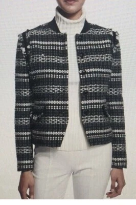 $495 NWT Tory Burch Norfolk Horseback Tweed Button- Front Jacket sz 0 - Image 1 of 4