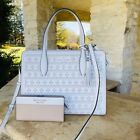 Kate Spade Rowe Perforated Md Top Zip Satchel/Wallet Options Whitedove  NWT
