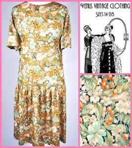 Plus Size UK 26 Vintage Cocktail Dress 1920s-Style Satin Bespoke Bust 52" 133cm - Picture 1 of 6
