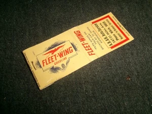 RARE Fleet-Wing Fleetwing Gasoline Gas Station & Oil Vintage 1940's Matchbook - Picture 1 of 1