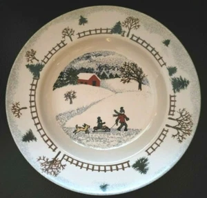 SET OF 4 TIENSHAN FOLKCRAFT WINTERSIDE SALAD PLATES 8 5/8" - Picture 1 of 2
