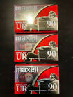 Three (3) Maxell Ur 90 (Cassette Normal Bias) - New With Original Packaging
