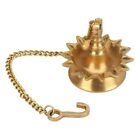 Brass Traditional Multiwick Hanging Diya with Chain Oil Lamp Diwali Pooja 3 Inch