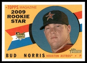 2009 Topps Heritage Bud Norris Rookie Houston Astros #519 - Picture 1 of 2