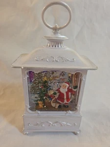 9" beleuchtete Glitzer Laterne mit Santa Checkliste Szene von Valerie Weihnachten - Bild 1 von 9