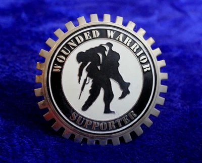 Woundeed Warrior Supporter Grille Badge Bumper Topper Sign Emblem - Image 1 of 4