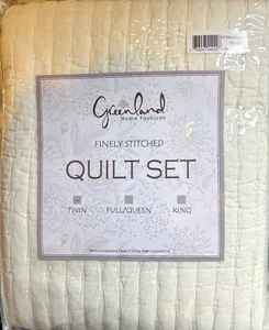 Greenland Home Fashions Monterrey Quilt Set Antique White Twin w/Sham NIP - Picture 1 of 4