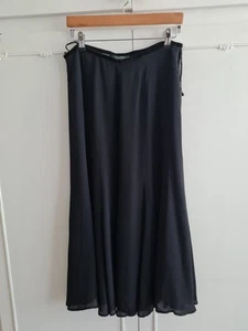 Ralph Lauren Black 100% Silk Maxi Skirt Size 10 Original Classic - Picture 1 of 3