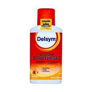 Delsym Cough + Sore Throat Relief - Honey Flavor 6 Oz Liquid Exp 11/25 FAST SHIP - Picture 1 of 3