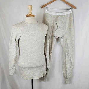 Set Base Termica Vintage Duofold Adulto Medio Lana Misto Cotone Grigio USA - Foto 1 di 13