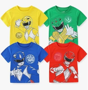 PACK de 4 camisetas Power Rangers manga corta para niño TALLA: 4 azul rojo verde amarillo - Imagen 1 de 1