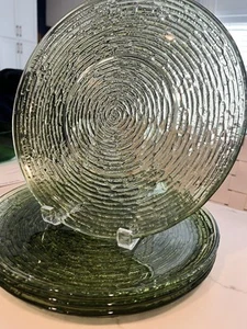 Anchor Hocking 10" Soreno Avocado Grün Vintage Glas Essteller Set/4 MCM - Bild 1 von 3