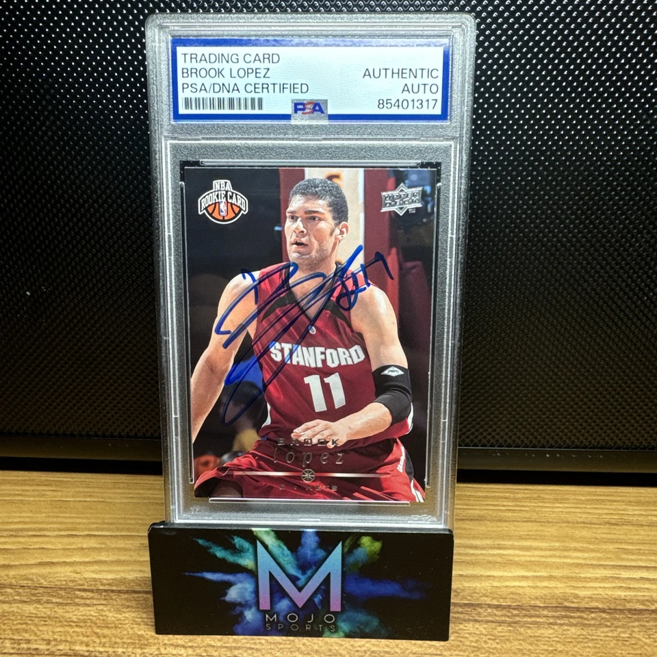 Tarjeta firmada por Brook Lopez 2008/09 Upper Deck automática PSA Stanford Rookie Foto 1 de 3