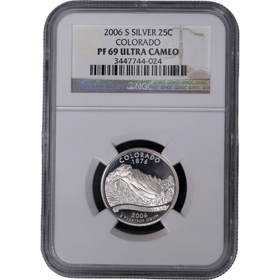 2006-S Silver Colorado State Quarter - Proof ~ NGC PF 69 ULTRA CAMEO - Image 1 of 2