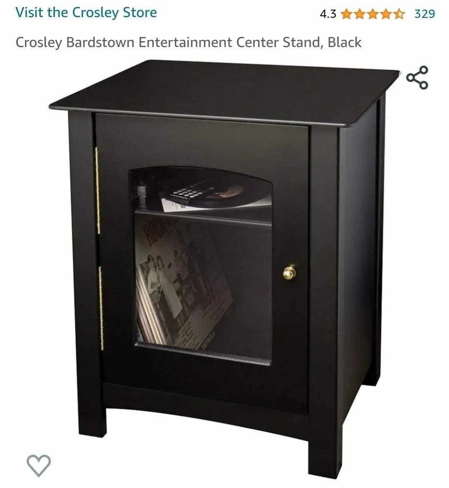 Crosley Bardstown Entertainment Center Stand, Black — 第 1/4 张图片