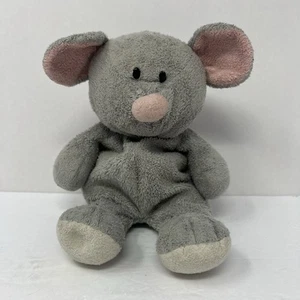 Squeakies rare 2007 TY Beanies Pluffies 10" grey & pink plush Stuffed Animal - Picture 1 of 13