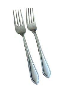 2 Salad Fork Tradition Tanglewood Reed Barton Stainless Rope Edge 7 1/8'' - Picture 1 of 3