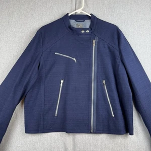 Gap Moto Damenjacke marineblau Uniform 100 % Baumwolle Frühling 2014 Reißverschlussdetail XXL - Bild 1 von 12