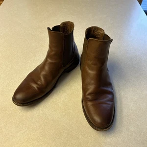 Thursday Chelsea Cavalier Boots Mens Size 8.5 - Brown Leather Pull On Round Toe - Picture 1 of 8