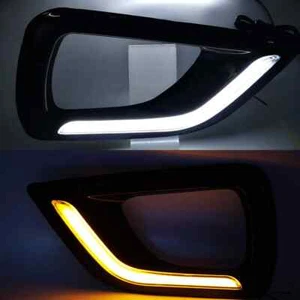 LED Daylight Fog Light with Yellow Turn Signal For Nissan Navara NP300 2015-2019 - Picture 1 of 19