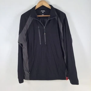 Antigua mens golf jumper 1/2 zip black size M long sleeve collared 094785 - Picture 1 of 10