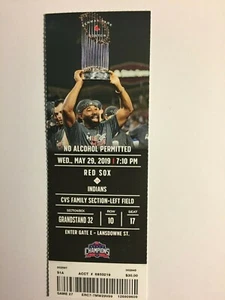 BOSTON RED SOX VS CLEVELAND INDIANS, MAY 29,2019 TICKET STUB - Picture 1 of 1