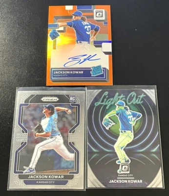 JACKSON KOWAR 2022 Donruss Optic RATED ROOKIE AUTO ORANGE #120/125 - Royals (3) - Image 1 of 4