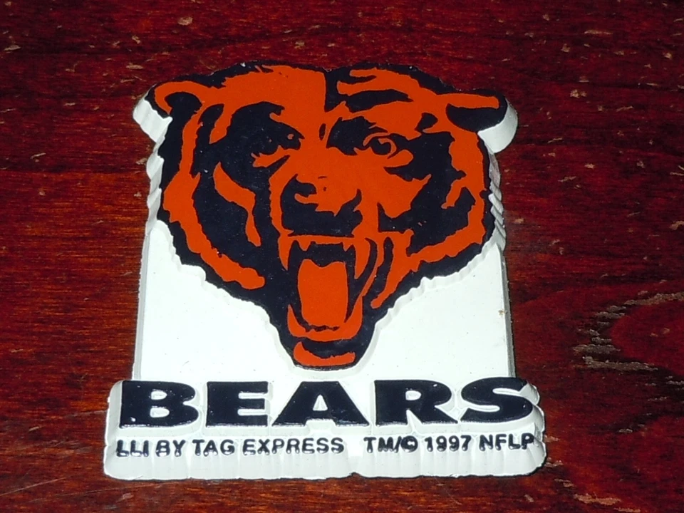 NFL Vintage CHICAGO BEARS GOMA Antiguo Fútbol IMÁN NEVERA Clasificación Tablero Foto 1 de 1