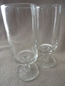 Hohe schlanke Stiel Schnapsgläser doppelt Klarglas Jigger (2) 4-1/2"t Vintage - Bild 1 von 7