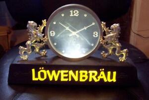 Vintage Lowenbrau Beer Mystery Clock, Bar Advertising