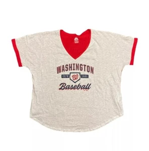 Genuine Merchandise Women's Short Sleeve Washington Baseball Jersey Style Shirt - Picture 1 of 3