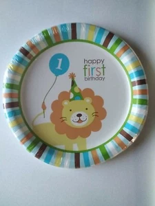 8 9" Jungle First Birthday Party Paper Plates Lion - Picture 1 of 1