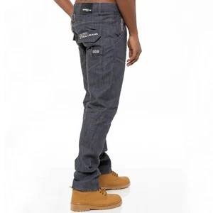 Pantalones de mezclilla para hombre pierna recta Enzo diseñador ajuste regular toda la cintura - Imagen 1 de 40